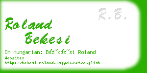 roland bekesi business card